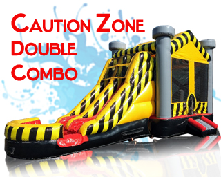Caution zone waterslide inflatable