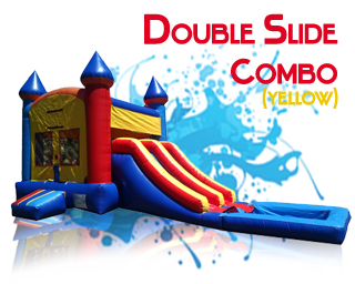 Double Slide waterslide combo in yellow