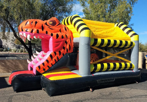 T-Rex inflatable slide combo