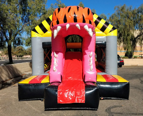T-Rex inflatable slide combo