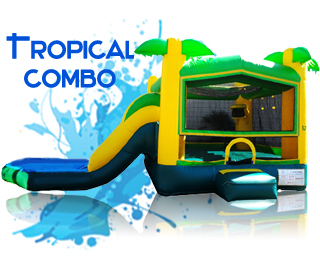 tropical combo inflatable waterslide