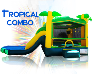 tropical combo inflatable slide