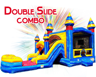 Double inflatable slide combo