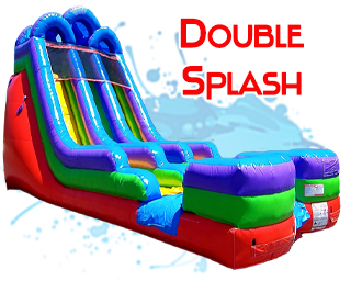 double splash inflatable waterslide