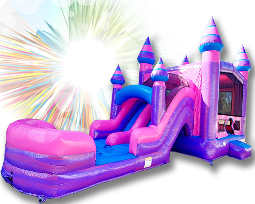 purple princess combo slide and bounce house