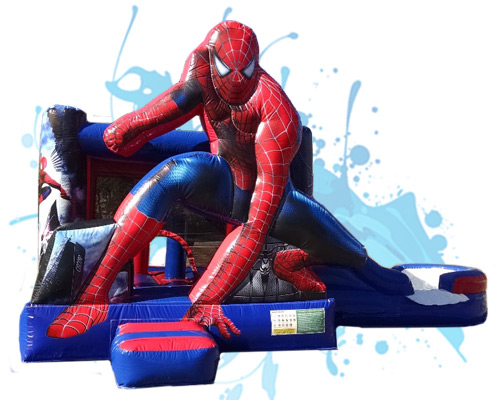 Spiderman combo bounce house slide