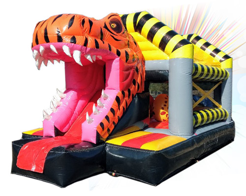 T-Rex inflatable slide combo