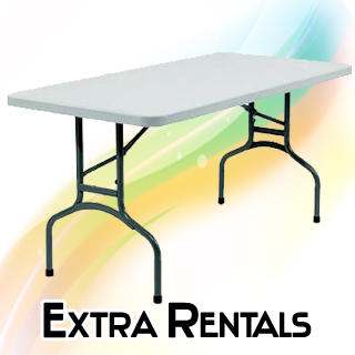 Tables chairs generators party rentals