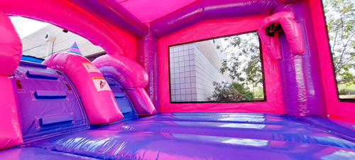 purple princess combo water slide and bounce house