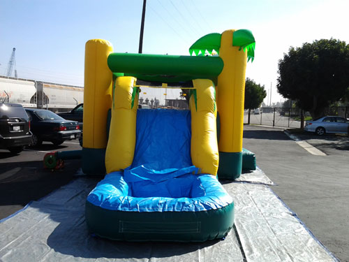 Tropical inflatable slide combo