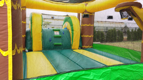 Tropical inflatable slide combo